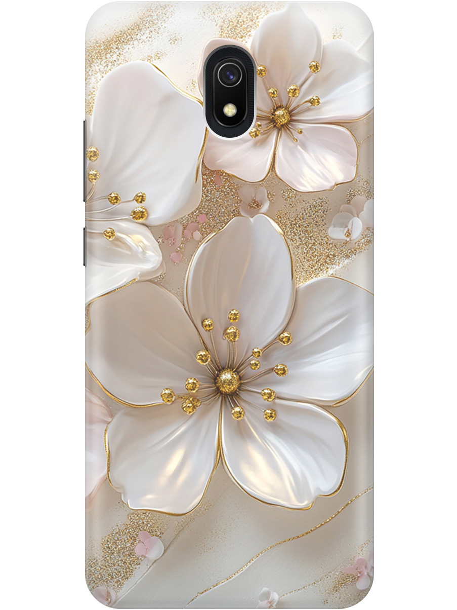 

Силиконовый чехол на Xiaomi Redmi 8A с принтом "Белые фиалки", Прозрачный;белый;золотистый, 722188623