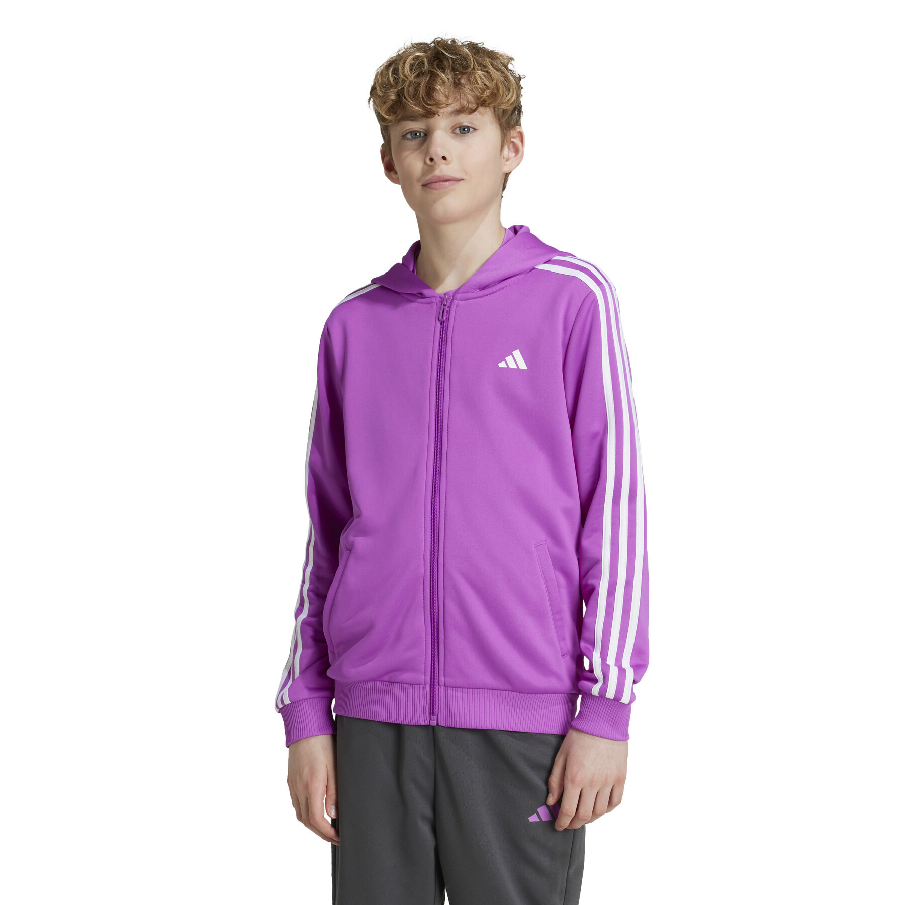 

Толстовка Adidas для мальчиков, IW3304, фиолетовая AFAM, размер 128, Фиолетовый, IW3304