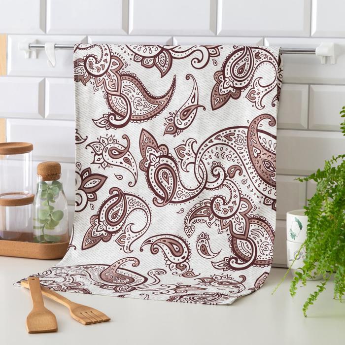 

Полотенце "Этель" Восточные узоры 40х73 см, 100% хл, саржа 190 г/м2, Белый;коричневый, Восточные узоры Этель