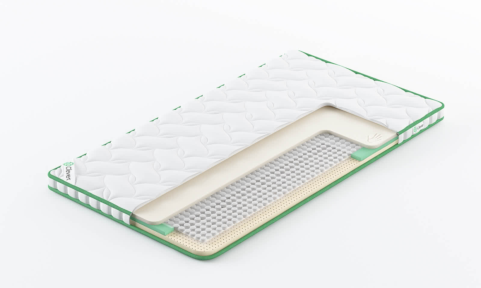 

Топпер Clever NanoTop 170x220, Белый;зеленый, Clever NanoTop