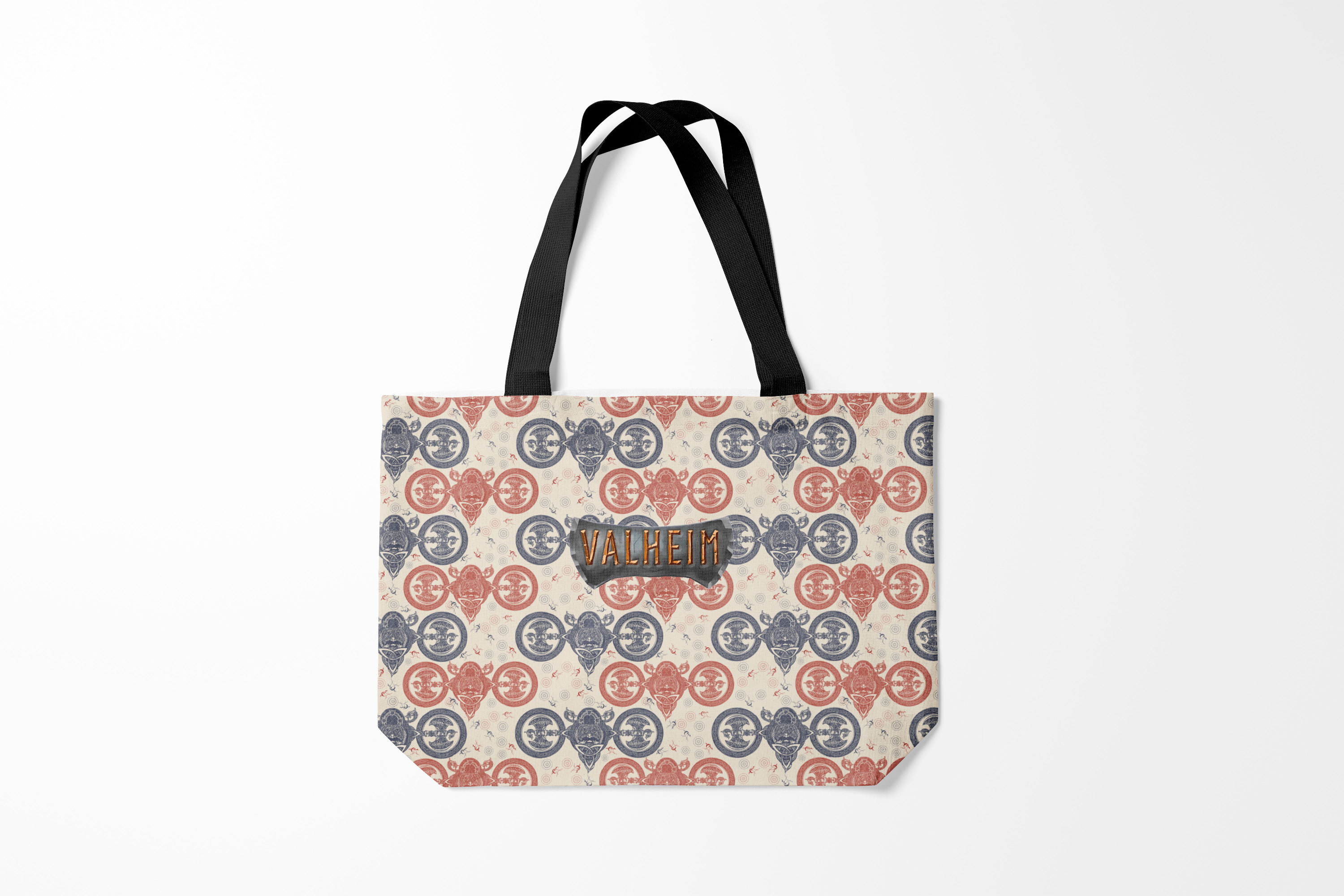 

Сумка шoппер унисекс Burnettie Valheim символы викингов, бежевый, Valheim символы викингов