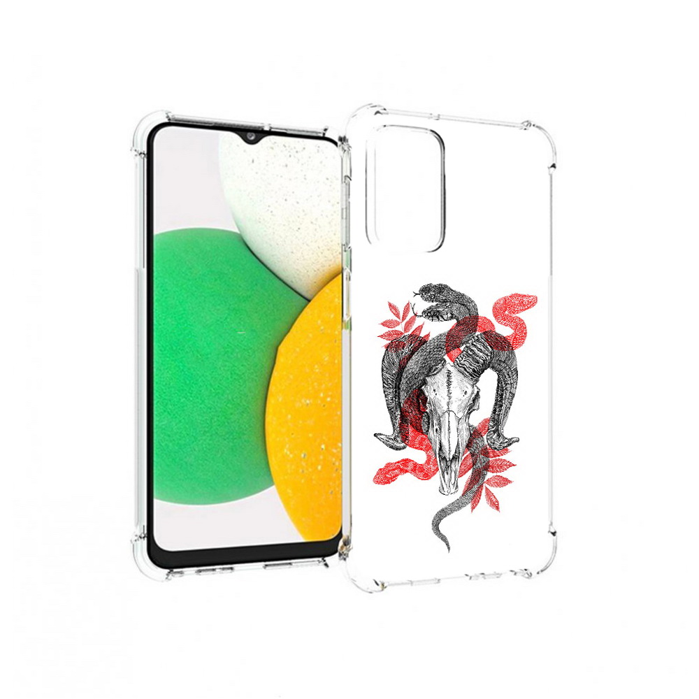 

Чехол MyPads Tocco для Samsung Galaxy A23 змея в черепе рисунок, Прозрачный, Tocco