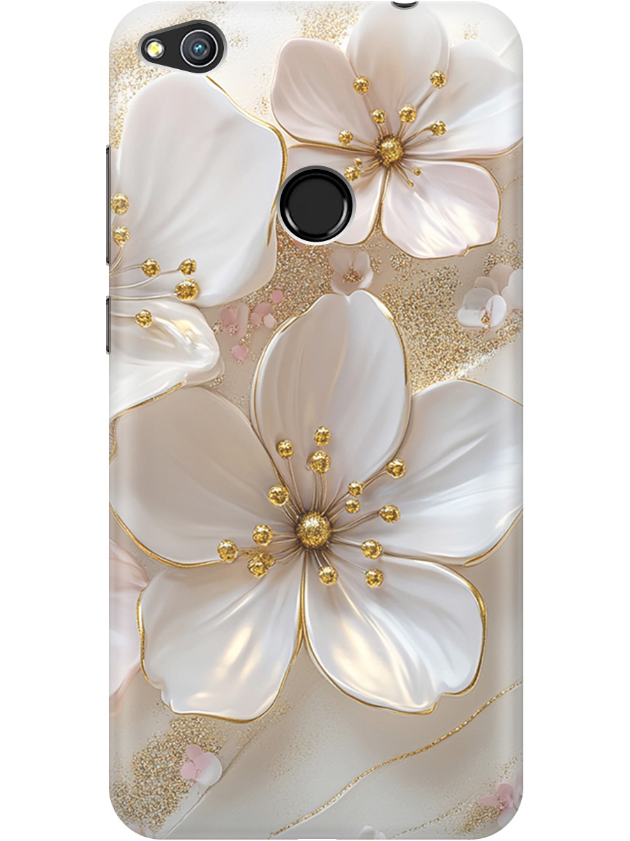 

Силиконовый чехол на Honor 8 Lite, Huawei P8 Lite (2017) с принтом "Белые фиалки", Прозрачный;белый;золотистый, 714714523