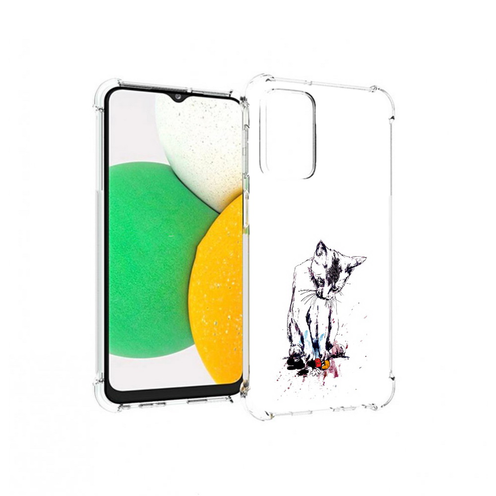 

Чехол MyPads Tocco для Samsung Galaxy A23 кот и микки, Прозрачный, Tocco