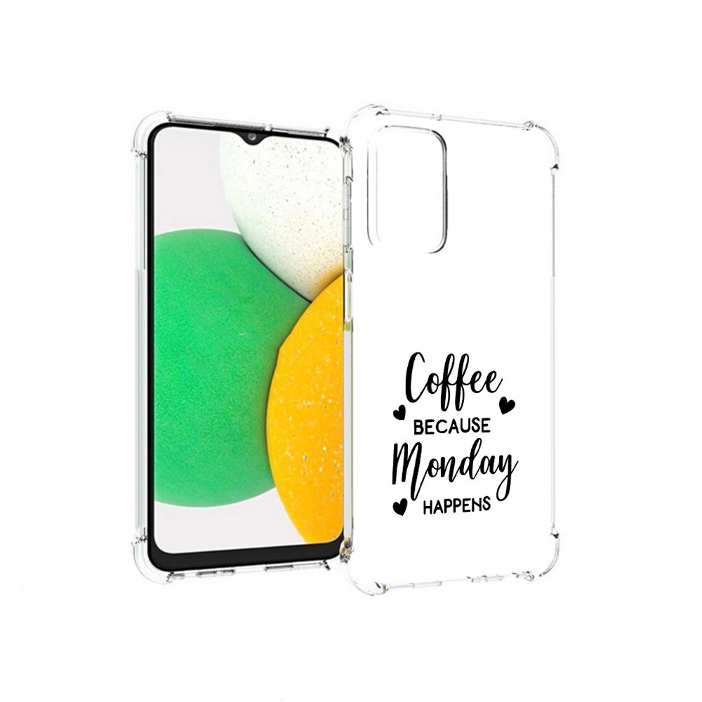 

Чехол MyPads Tocco для Samsung Galaxy A23 кофе и понедельник стал счастливым, Прозрачный, Tocco
