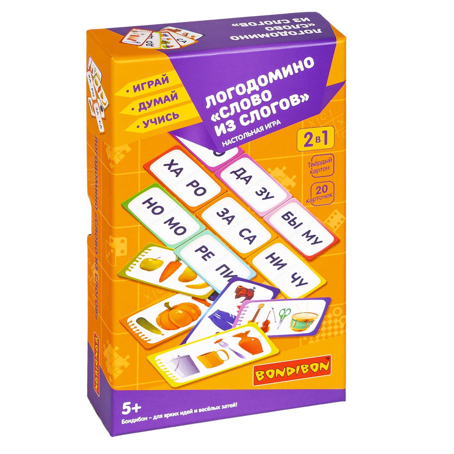 

Настольная игра Bondibon Логодомино Слово из Слогов 2 в 1 Играй Думай Учись