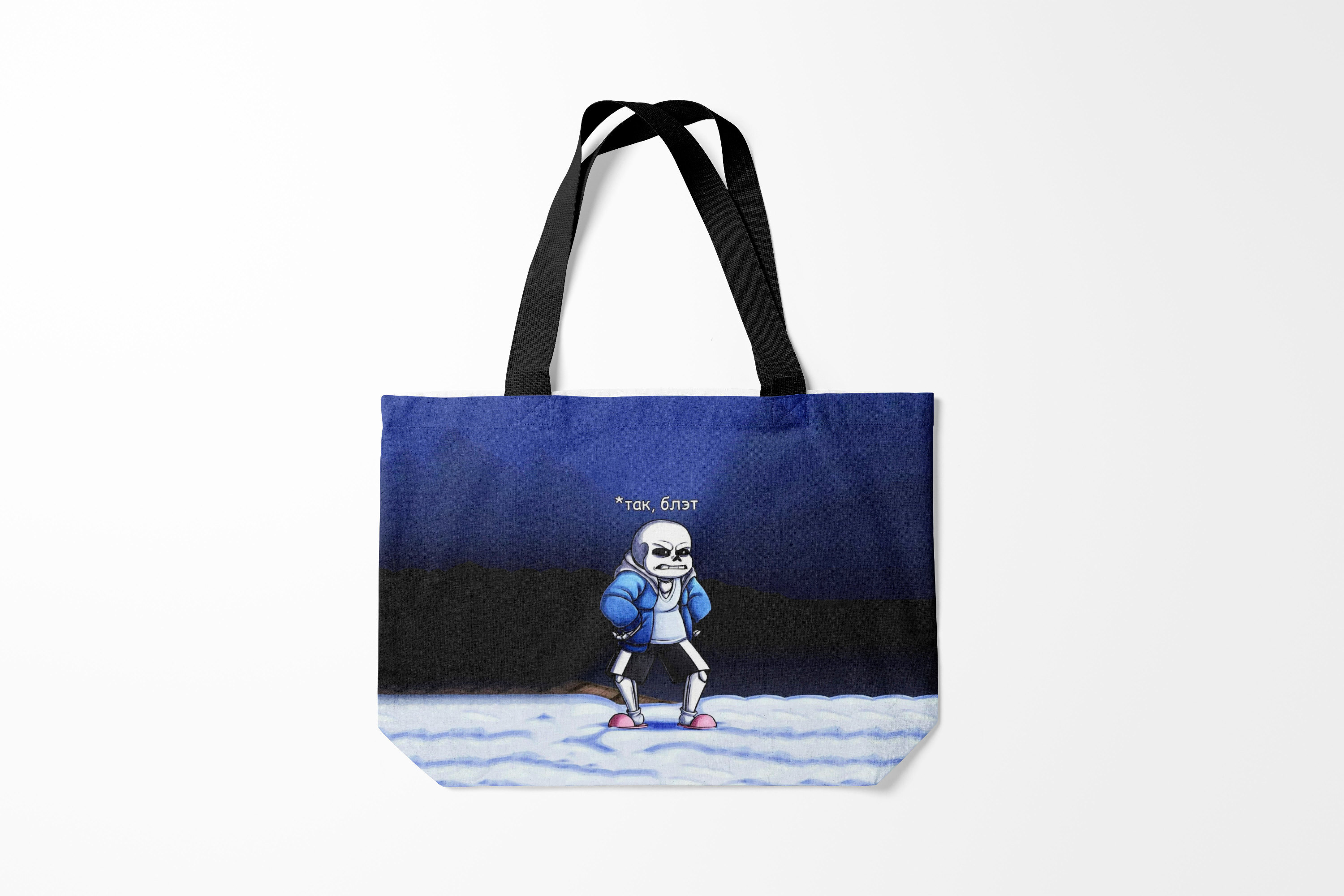 

Сумка шoппер унисекс Burnettie Undertale ТАК БЛЭТ, синий, Undertale ТАК БЛЭТ