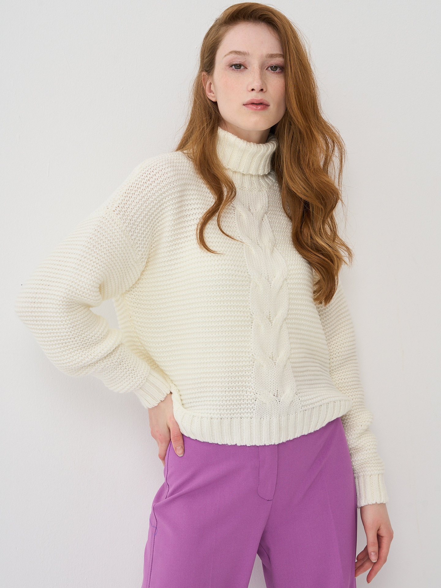 

Свитер женский BE YOU 7222-40128 белый 42-44 RU, 7222-40128