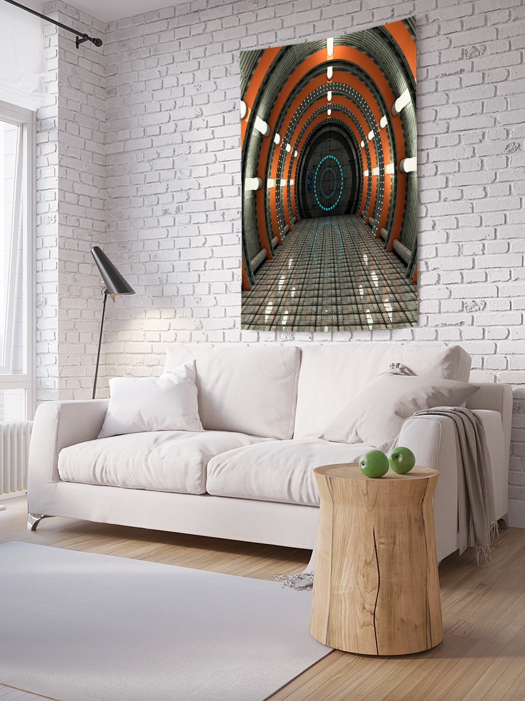 

Вертикальное фотопанно на стену JoyArty Освещенный коридор 150x200 см, Освещенный коридор