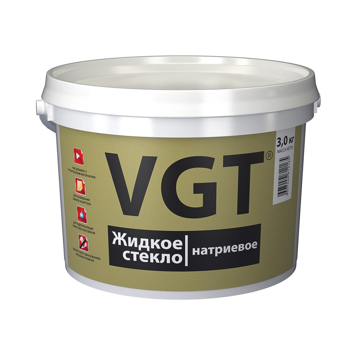 Жидкое стекло VGT, 32402, натриевое, 3 кг