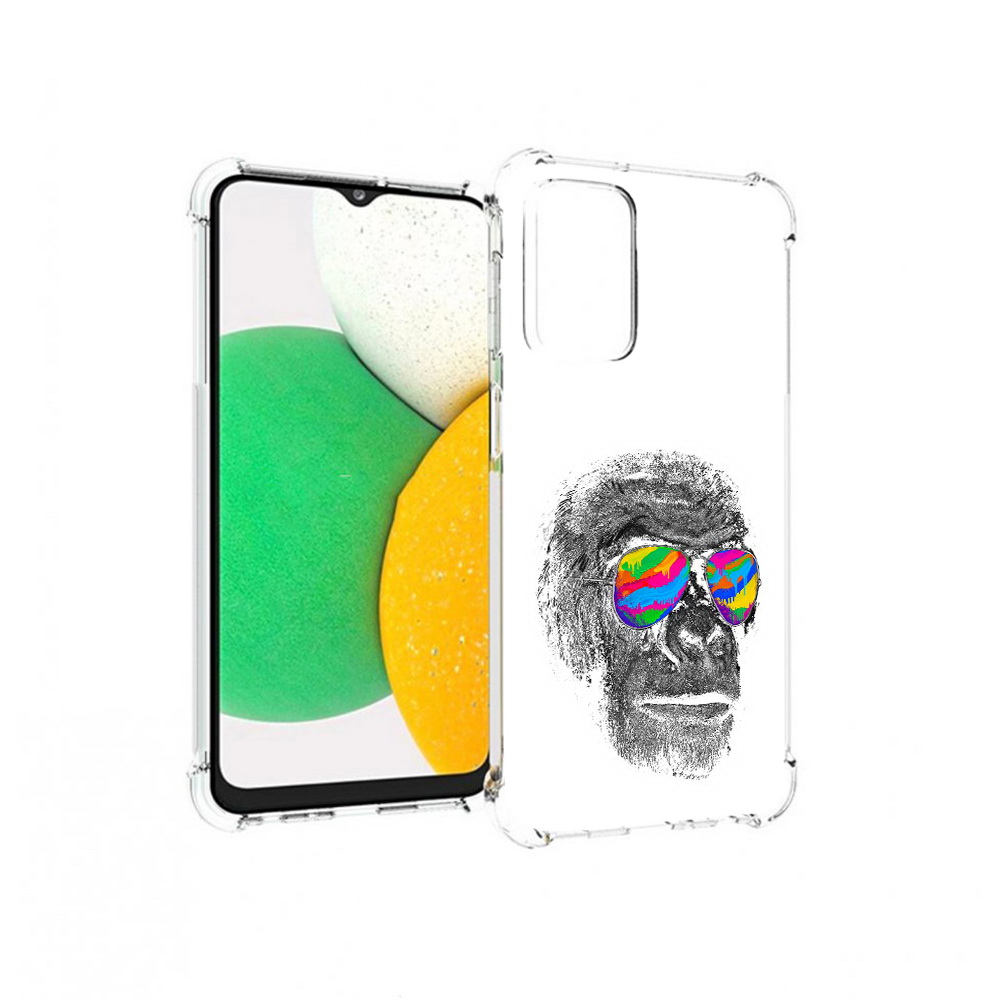 

Чехол MyPads Tocco для Samsung Galaxy A23 крутая обезьяна в очках, Прозрачный, Tocco