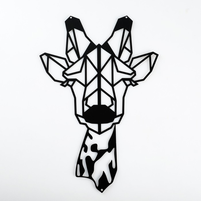 фото Панно металлическое "жираф" черный, 15х30см хорошие сувениры