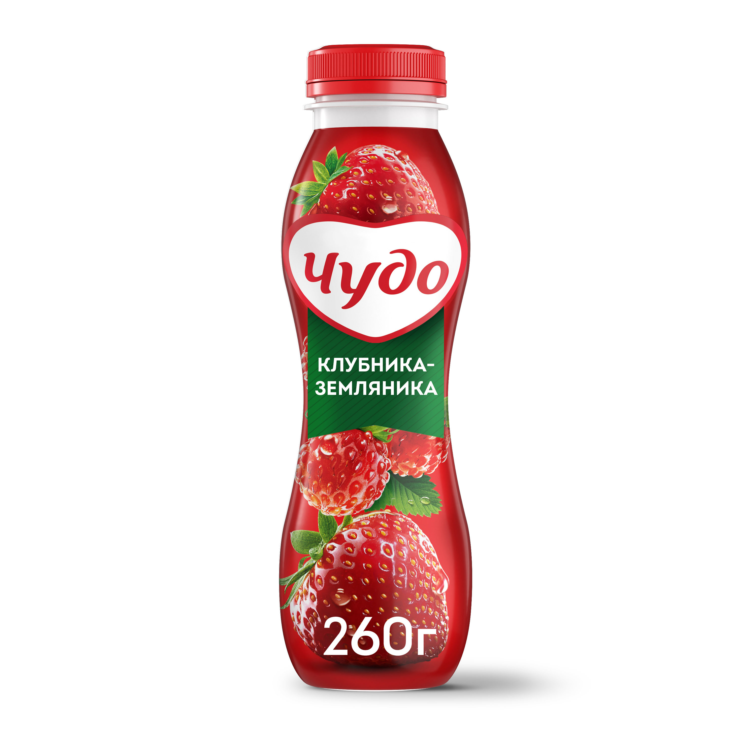 Йогурт Чудо питьевой, клубника и земляника, 1,9%, 260 г