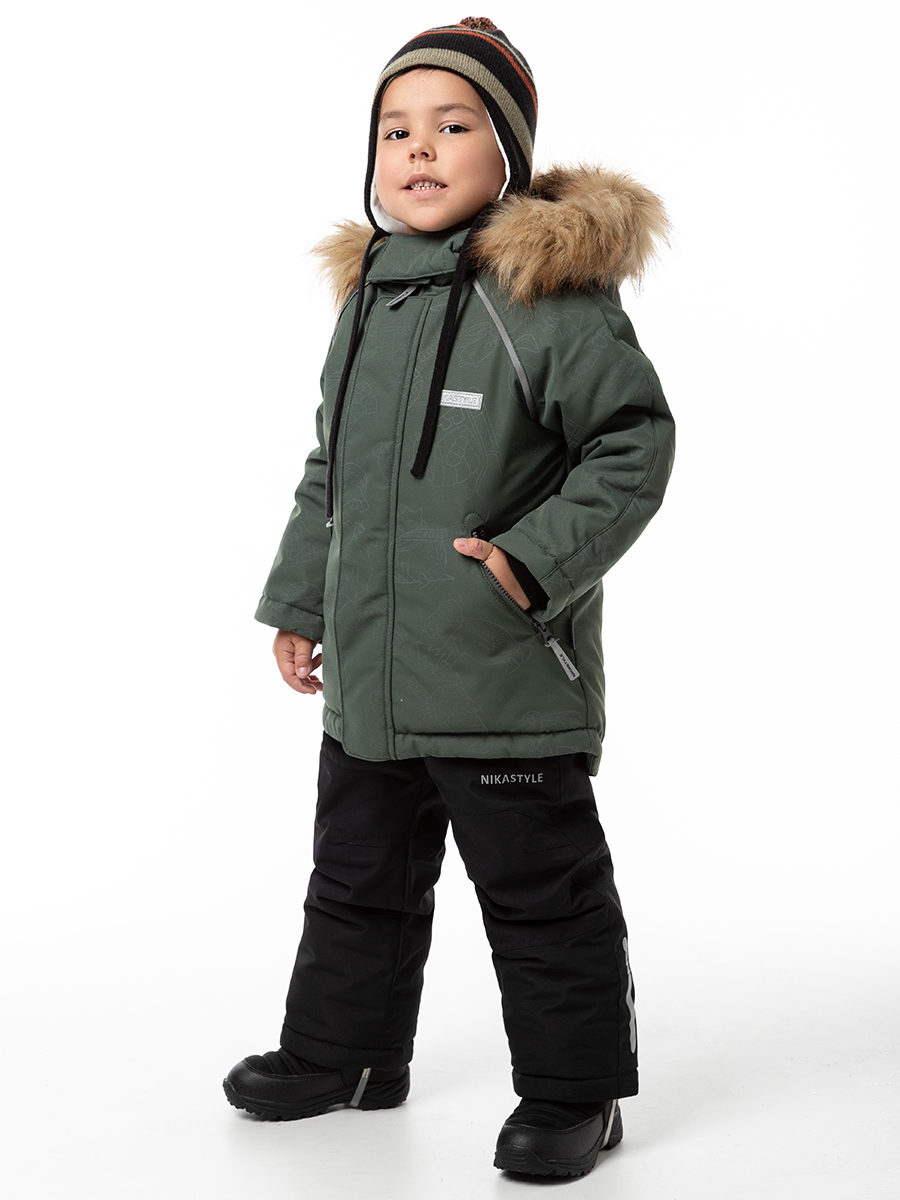 

Комплект верхней одежды детский NIKASTYLE 7з0324, хаки/черный, 92, 7з0324