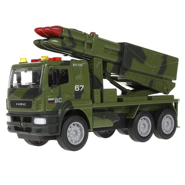 

Машина Технопарк Kamaz Ракетница 25 см, инер, камуф, пластик свет-звук KAMROCK-25PLMIL-GN, Зеленый, 90