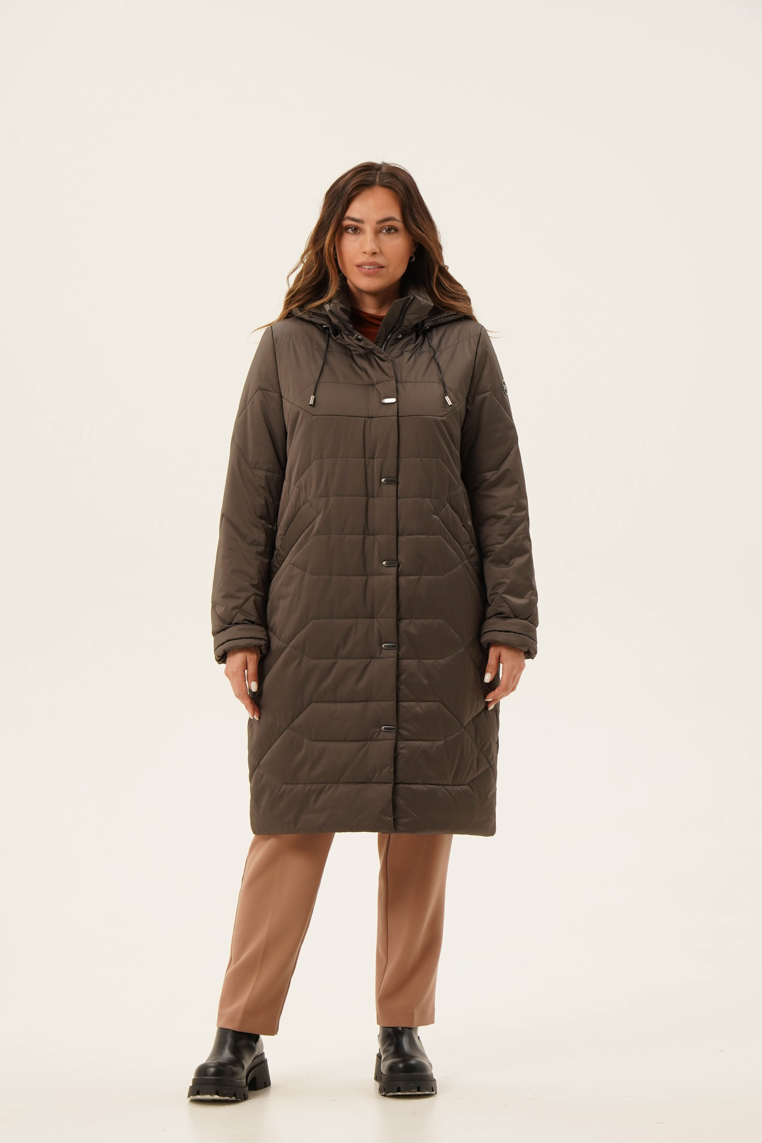 

Пальто женское Maritta 28-3011-50 коричневое 48 EU, 28-3011-50