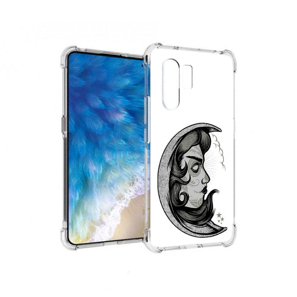 

Чехол MyPads Tocco для Vivo X30 черно белая луна с лицом (PT142331.408.680), Прозрачный, Tocco