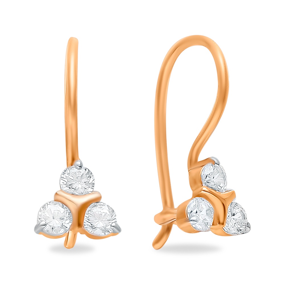 

Серьги из красного золота 585Gold 602001211, фианит, 602001211