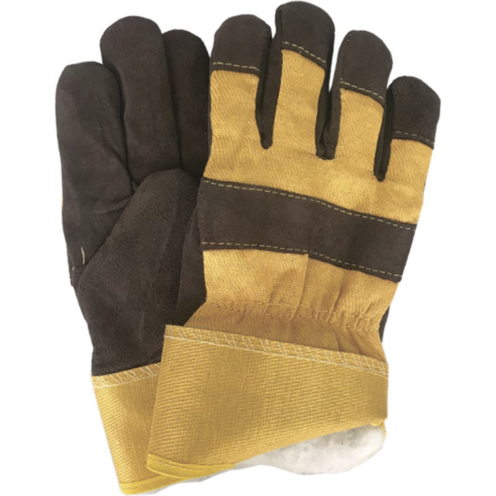 фото Спилковые комбинированные утепленные синтепоном перчатки ремоколор 24-2-114 nobrand