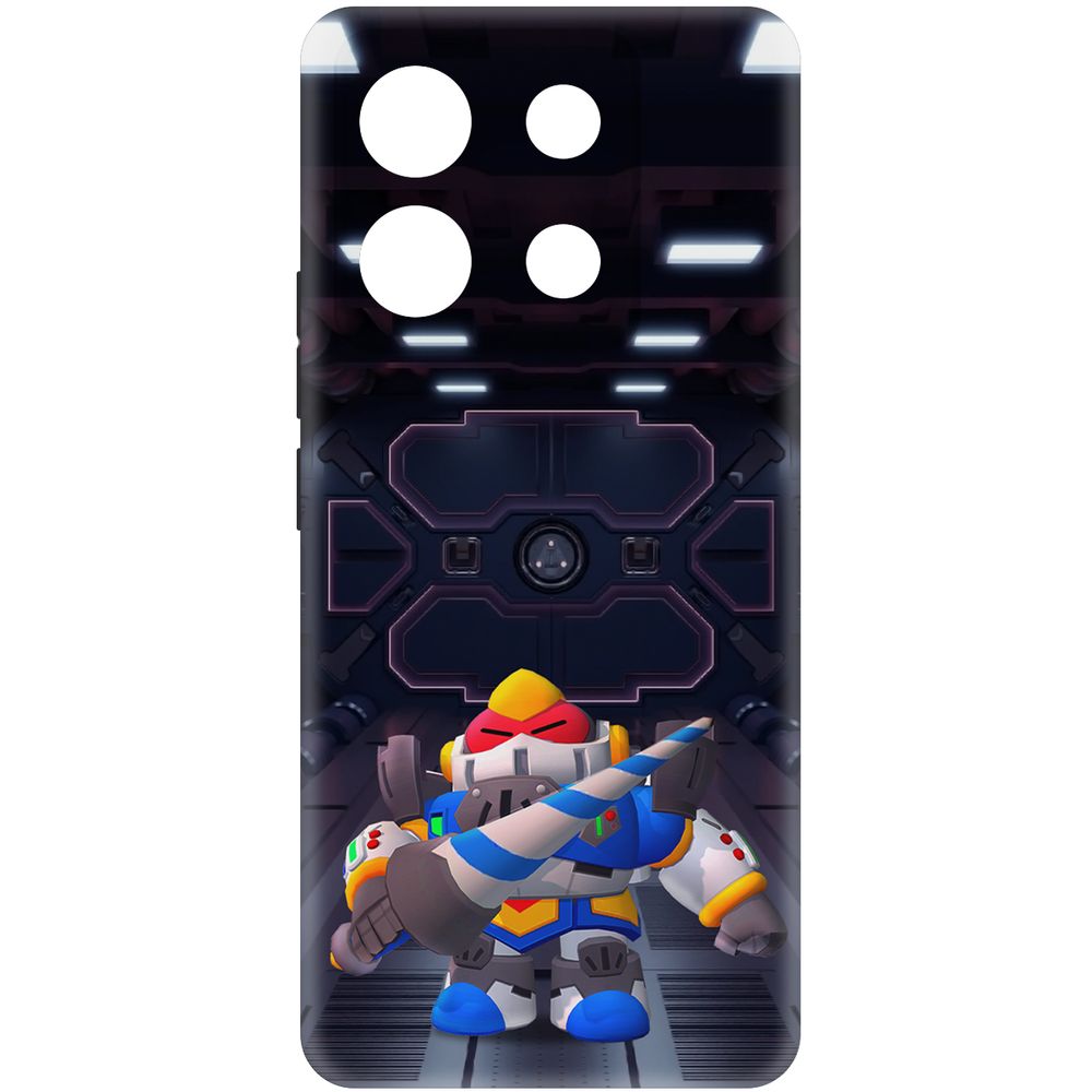 

Чехол-накладка Krutoff Soft Case Brawl Stars - Паладин Вольт-Меха для Poco X6, Черный