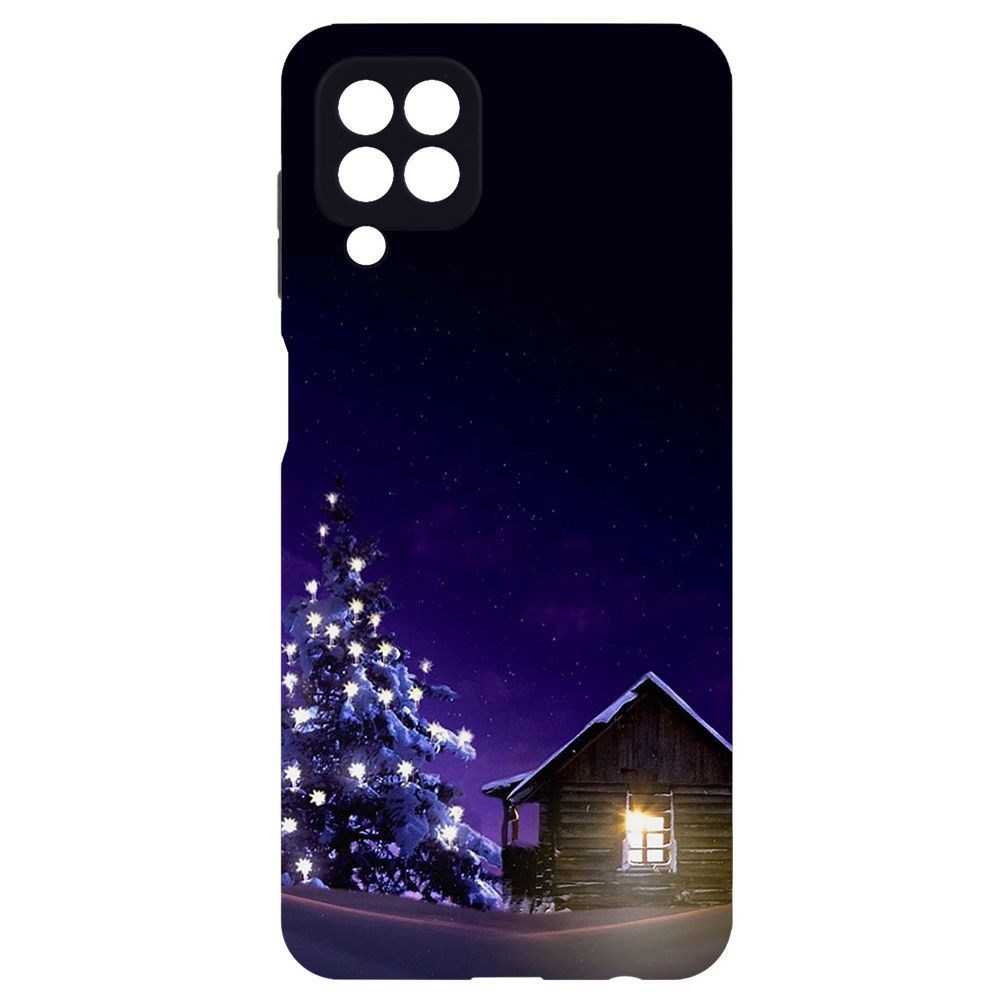 

Чехол-накладка Krutoff Софт Кейс Зимний домик для Samsung Galaxy M32 (M325) черный