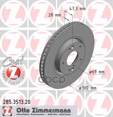 

Тормозной диск ZIMMERMANN комплект 1 шт. 285351320