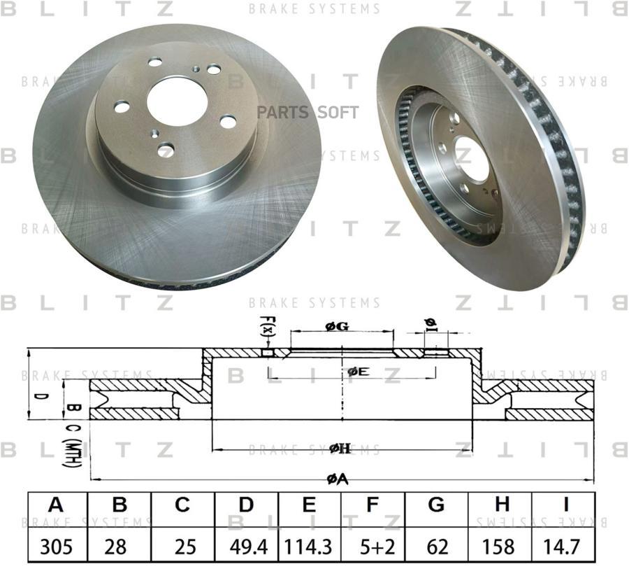 

BS0668_диск тормозной передний! Toyota Camry 17>/RAV4 18>