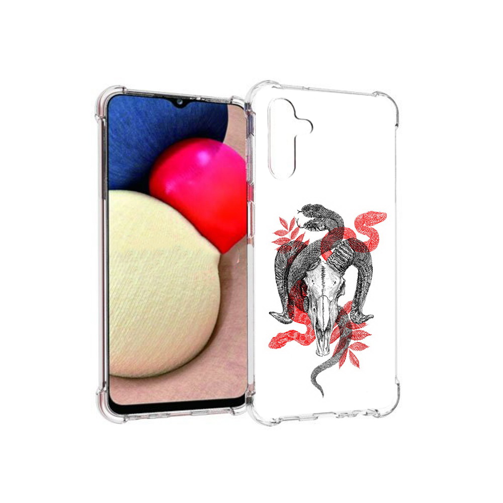 

Чехол MyPads Tocco для Samsung Galaxy A13 5G змея в черепе рисунок (PT172412.530.365), Прозрачный, Tocco