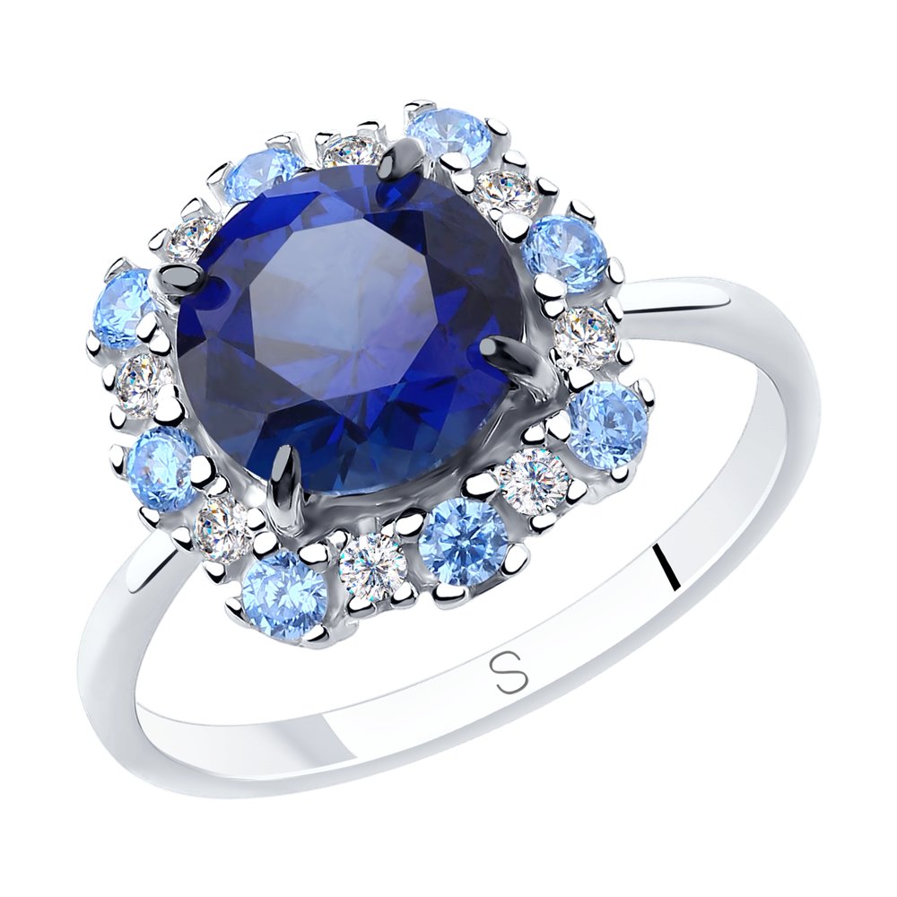 

Кольцо из серебра р. 19 SOKOLOV 88010059, корунд искусственный\фианит, 88010059