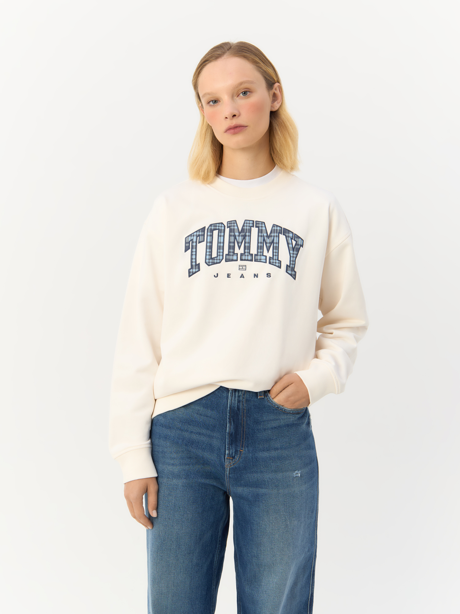 

Свитшот женский TOMMY HILFIGER Felpa DW0DW18380 белый XL, Felpa