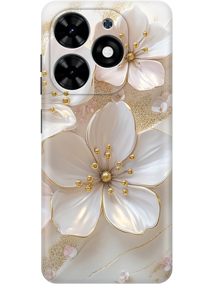 

Силиконовый чехол на Infinix Hot 40i с принтом "Белые фиалки", Прозрачный;белый;золотистый, 7777688a23