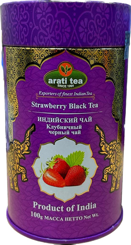 Чай Arati tea Strawberry Black Tea черный Ассам с клубникой 100 г