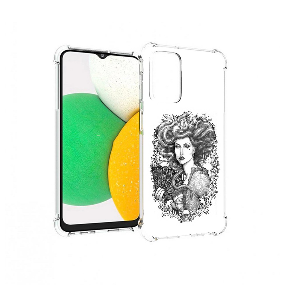 

Чехол MyPads Tocco для Samsung Galaxy A23 медуза черно белый, Прозрачный, Tocco