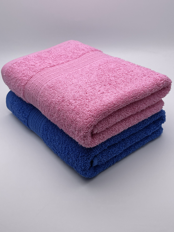 фото Полотенца махровые 50х90, 2 шт. "синий+розовый" tm textile