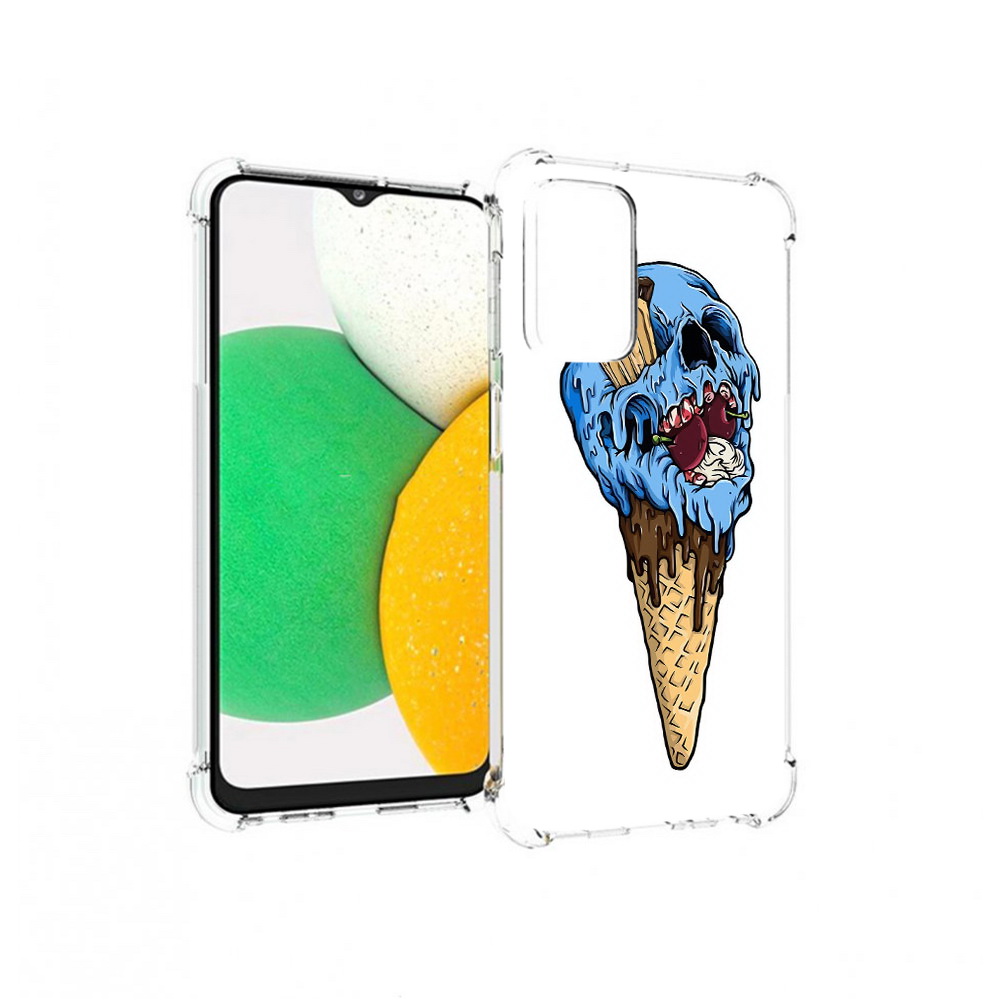

Чехол MyPads Tocco для Samsung Galaxy A23 мороженное череп, Прозрачный, Tocco
