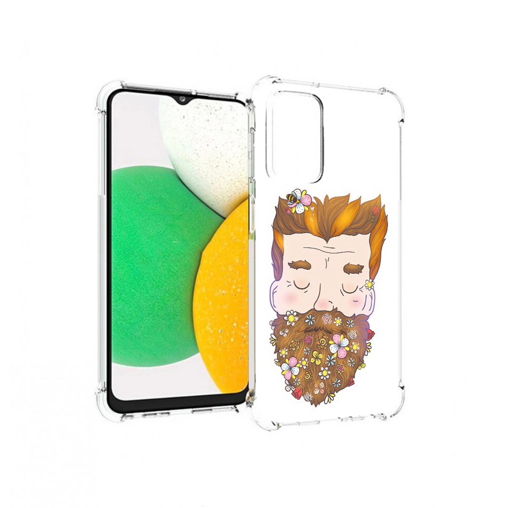 

Чехол MyPads Tocco для Samsung Galaxy A23 мужчина с цветами в бороде, Прозрачный, Tocco