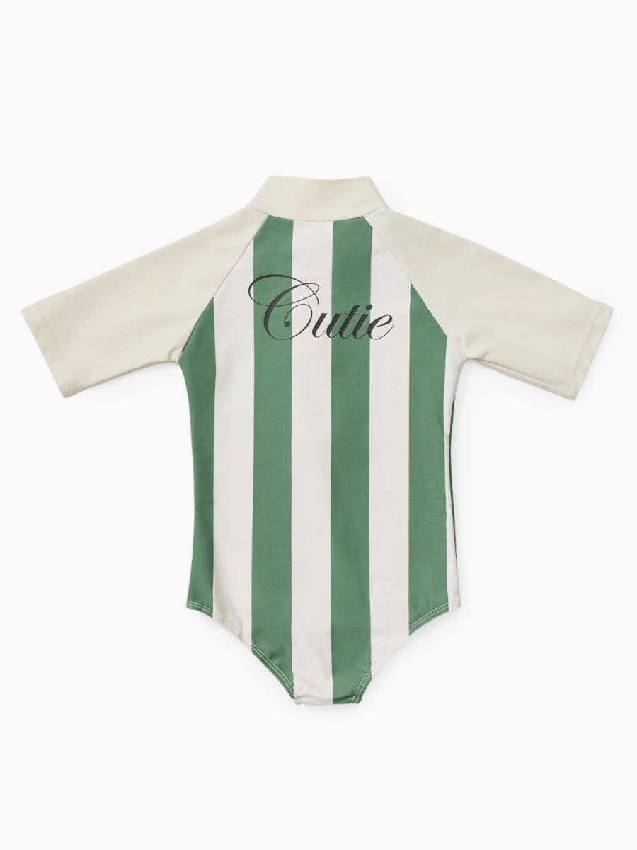 Купальник слитный детский Happy Baby 50657, green-stripe, 116