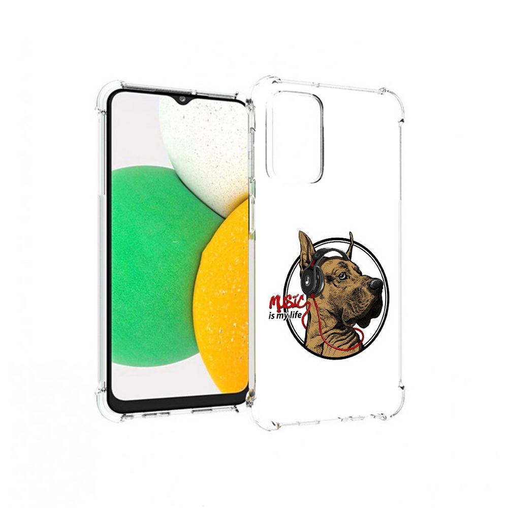 

Чехол MyPads Tocco для Samsung Galaxy A23 музыкальная собака, Прозрачный, Tocco