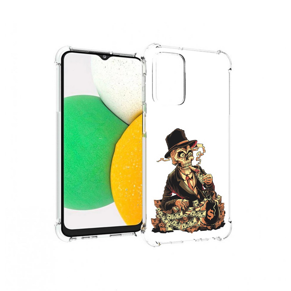 

Чехол MyPads Tocco для Samsung Galaxy A23 нарисованный череп с сигаретой, Прозрачный, Tocco