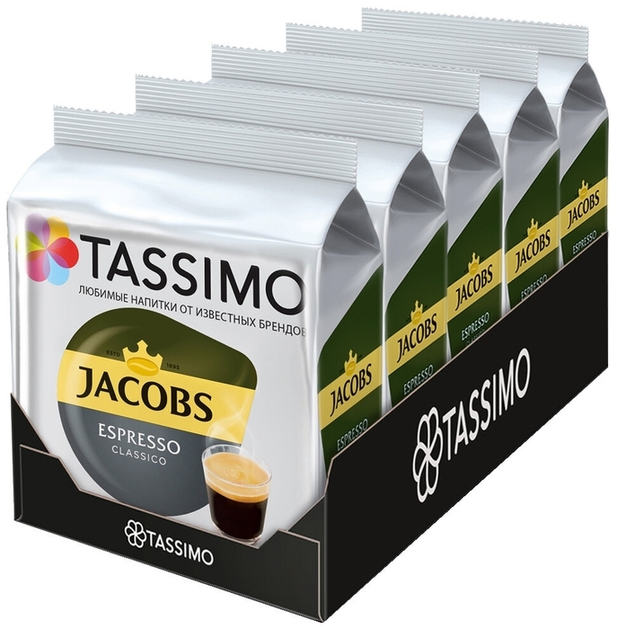 фото Кофе в капсулах tassimo jacobs espresso classico, 80 порций