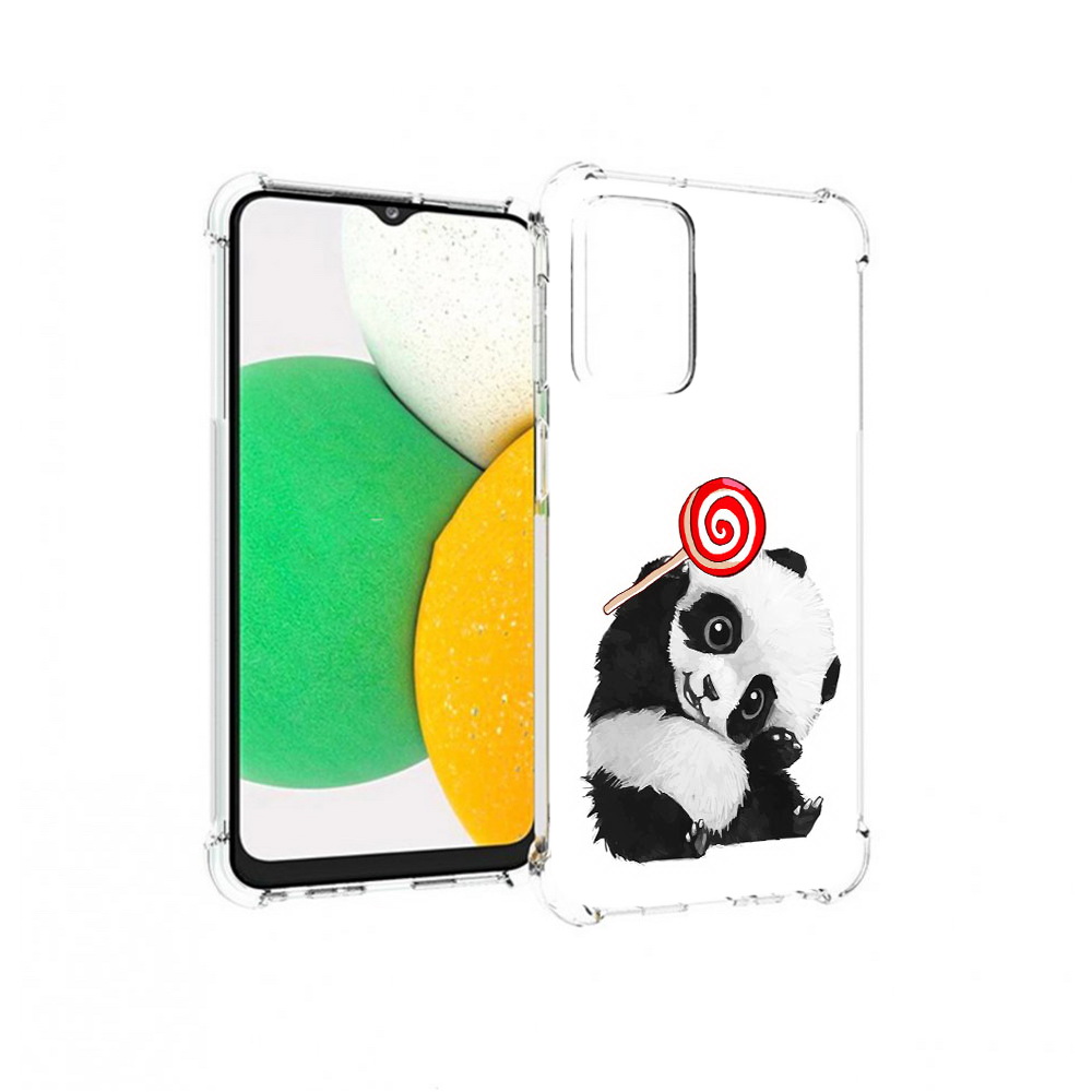 

Чехол MyPads Tocco для Samsung Galaxy A23 панда с леденцом, Прозрачный, Tocco