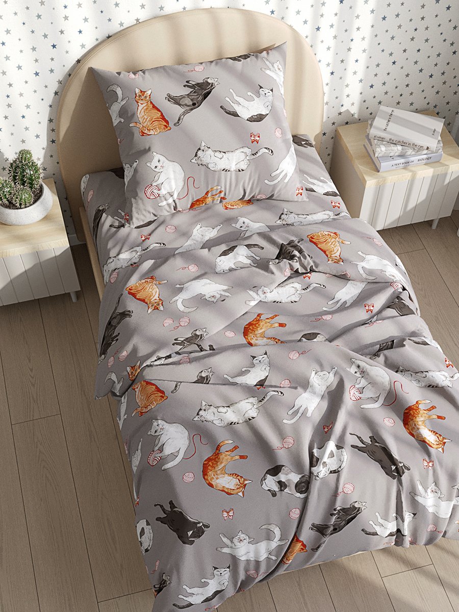 

Постельное белье Сказка Kitties 1,5-сп