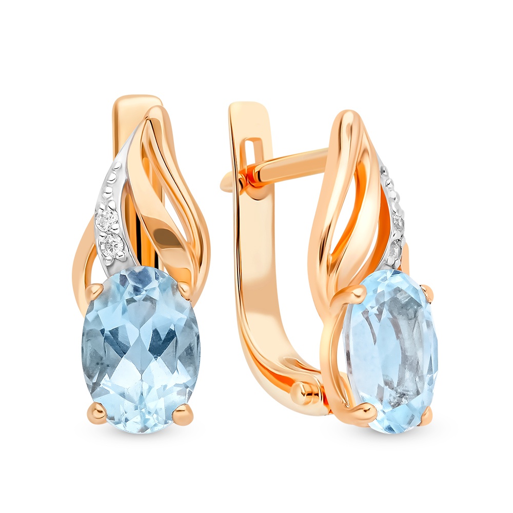 

Серьги из золота 585Gold 202013885, топаз/фианит, 202013885