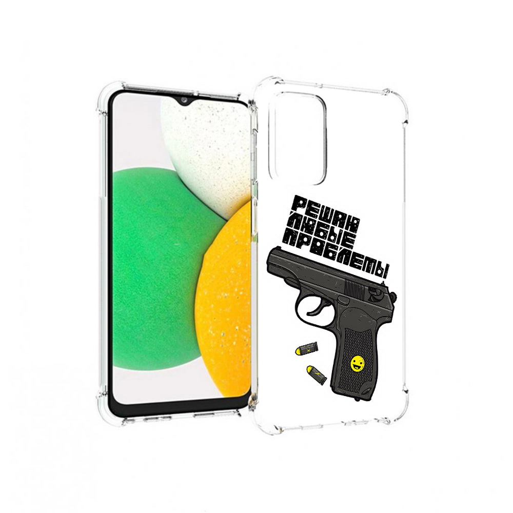 

Чехол MyPads Tocco для Samsung Galaxy A23 пистолет против проблем, Прозрачный, Tocco