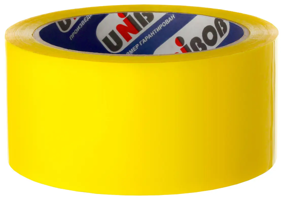 Лента клейкая упаковочная Unibob 48Мм x 66М цвет жёлтый лента упаковочная красная металлизированная 5 мм х 225 м