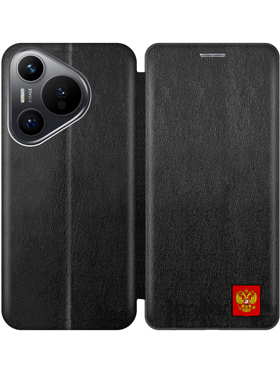 

Чехол-книжка на Huawei Pura 70 с принтом "Герб России" черный, 782624681
