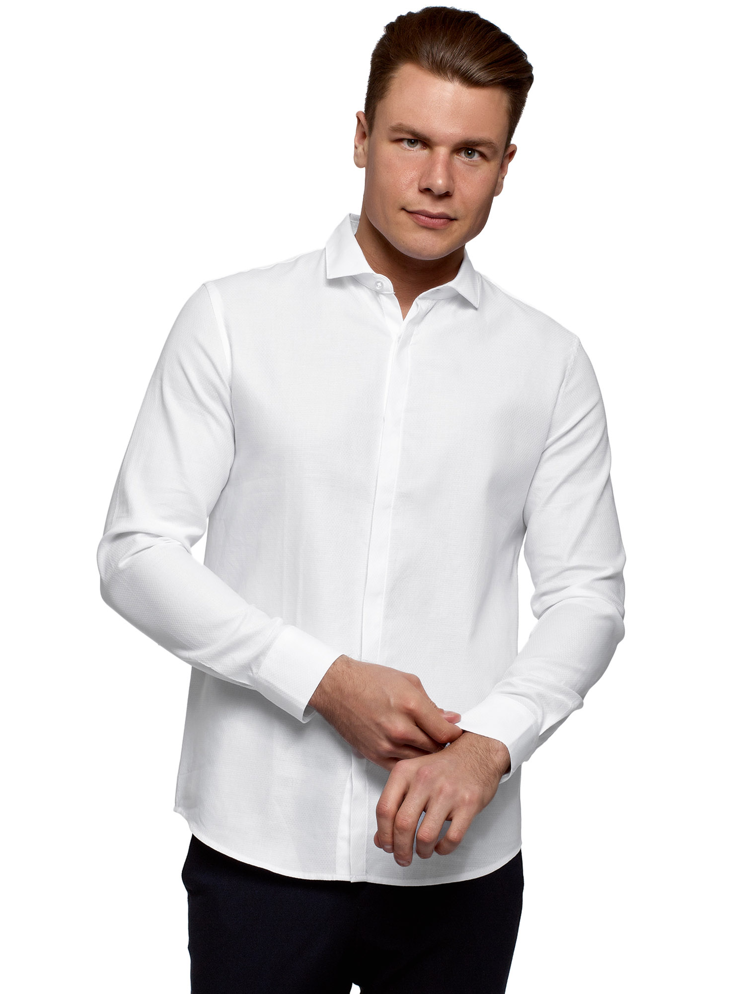 Рубашка мужская oodji 3B110017M-4 белая XS