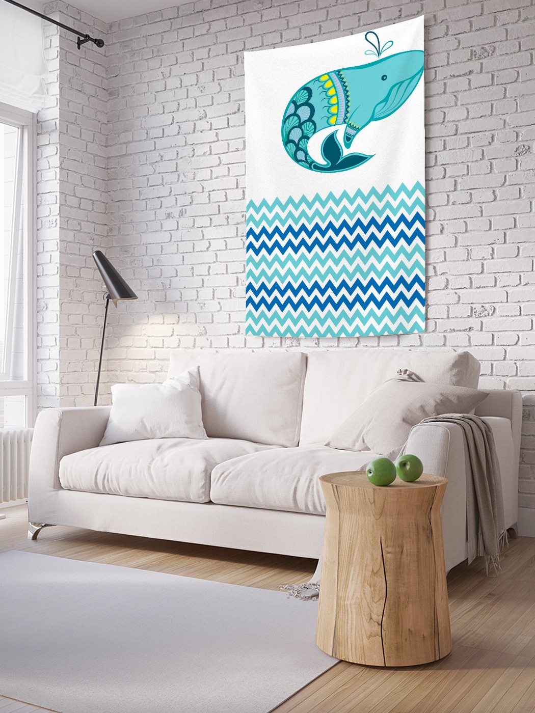 

Вертикальное фотопанно на стену JoyArty Кит и море зигзагов 150x200 см, Кит и море зигзагов