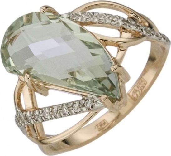 

Кольцо из золота р. 18 ALORIS Кольцо 1609АзКц, фианит\аметист, Кольцо 1609АзКц