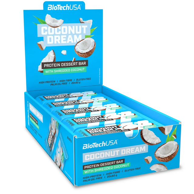 фото Протеиновый батончик biotechusa protein dessert bar 20*50 г, кокос